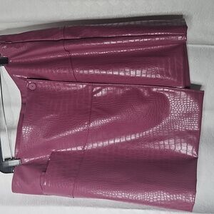 Worthington Croc-Embossed Mini Skirt in Pink